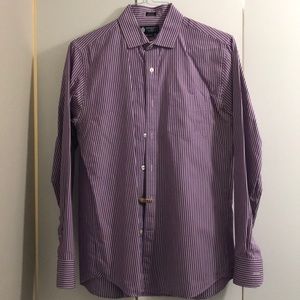 J. Crew purple and white striped shirt